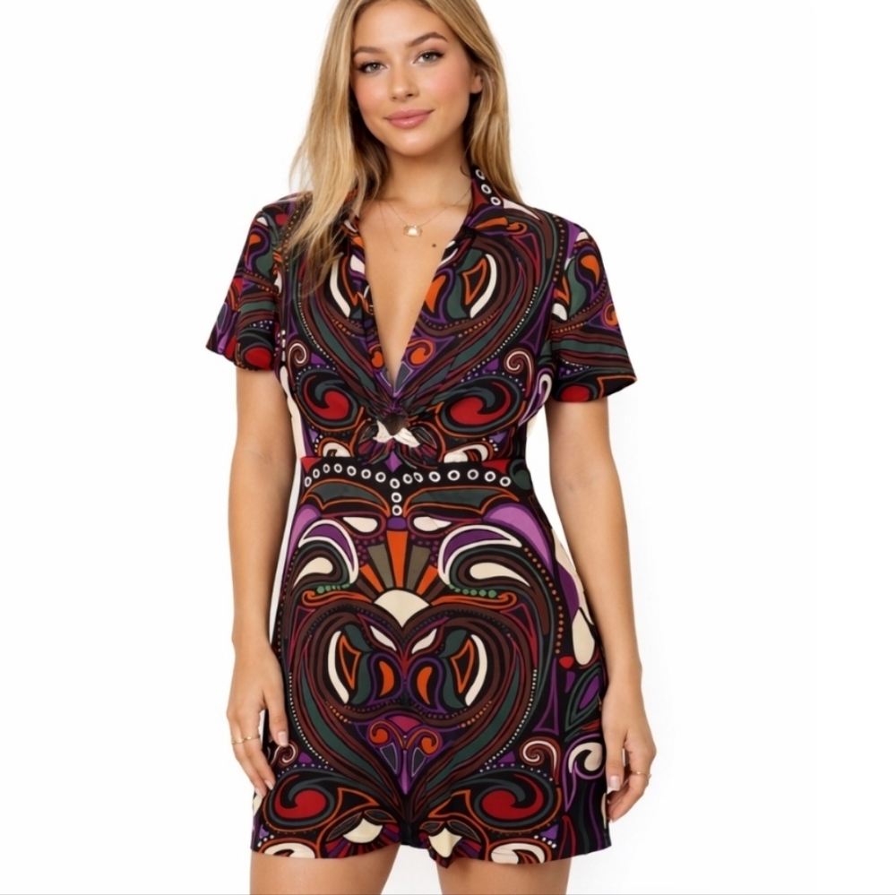 Desigual | Psychedelic Heart Print Mini Dress